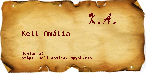 Kell Amália névjegykártya